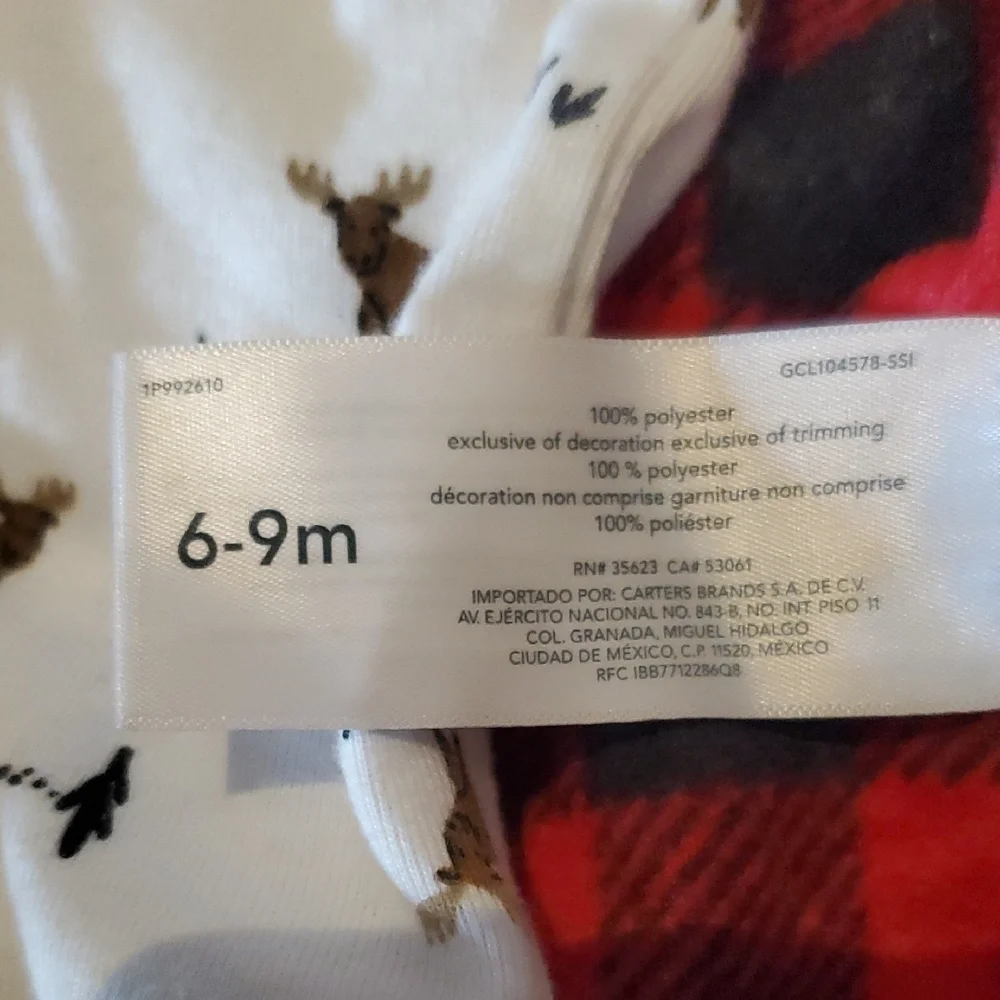 Red Plaid Baby Hoodie with Deer Onesie